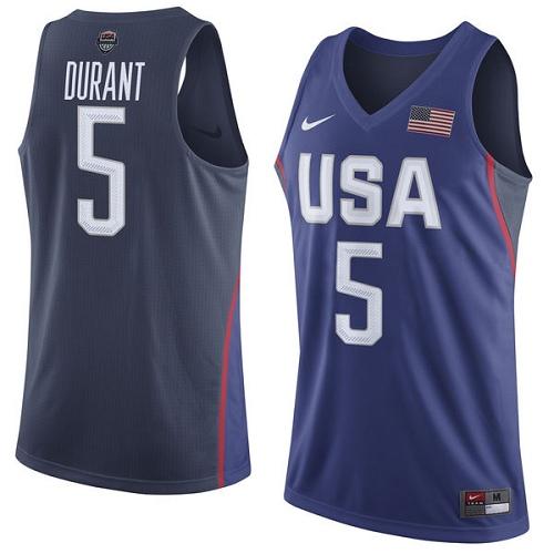 Nike Team USA #5 Kevin Durant Navy Blue 2016 Dream Team Game Youth NBA Jersey